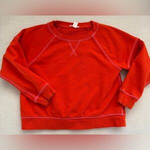 Crewcuts garment-dyed crewneck sweatshirt tangerine and pink 6/7